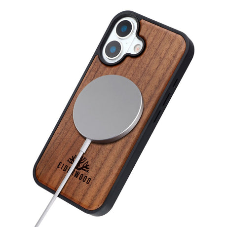 EIDERWOOD iPhone 17 Magnetisk Træcover - MagSafe Kompatibel - Valnøddetræ