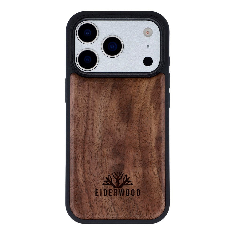 EIDERWOOD iPhone 17 Pro Magnetisk Træcover - MagSafe Kompatibel - Valnøddetræ