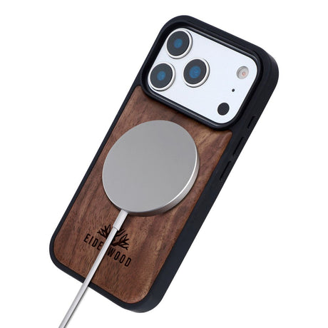 EIDERWOOD iPhone 17 Pro Magnetisk Træcover - MagSafe Kompatibel - Valnøddetræ