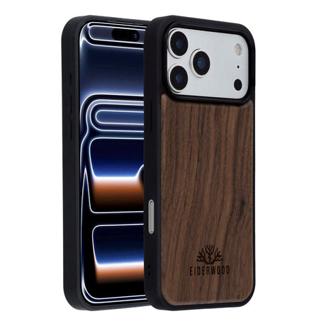 EIDERWOOD iPhone 17 Pro Max Magnetisk Træcover - MagSafe Kompatibel - Valnøddetræ