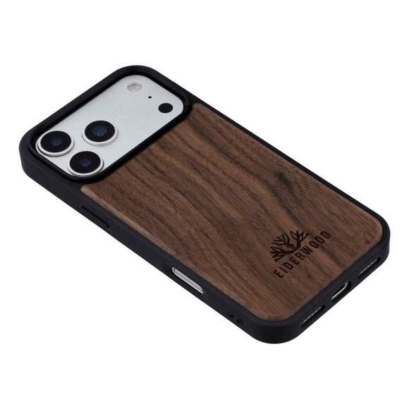 EIDERWOOD iPhone 17 Pro Max Magnetisk Træcover - MagSafe Kompatibel - Valnøddetræ