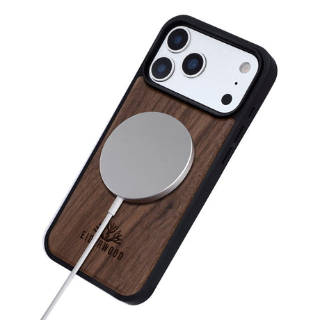 EIDERWOOD iPhone 17 Pro Max Magnetisk Træcover - MagSafe Kompatibel - Valnøddetræ