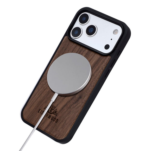 EIDERWOOD iPhone 17 Pro Max Magnetisk Træcover - MagSafe Kompatibel - Valnøddetræ