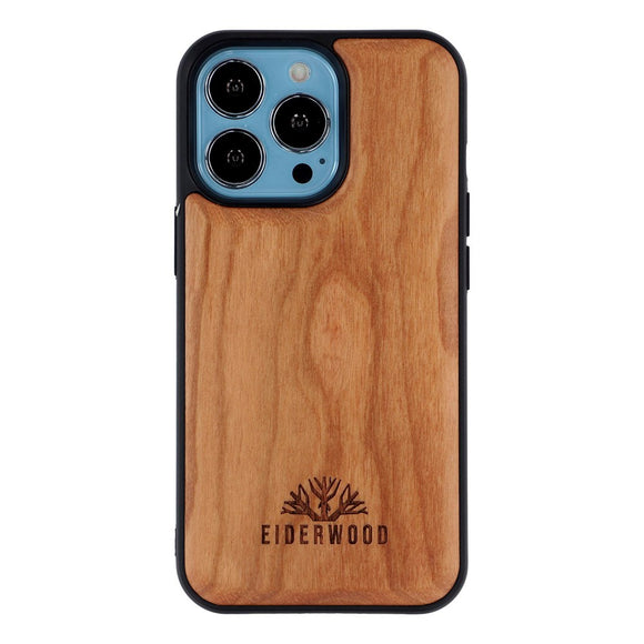 EIDERWOOD iPhone 13 Pro Magnetisk Træcover - MagSafe Kompatibel - Kirsebærtræ