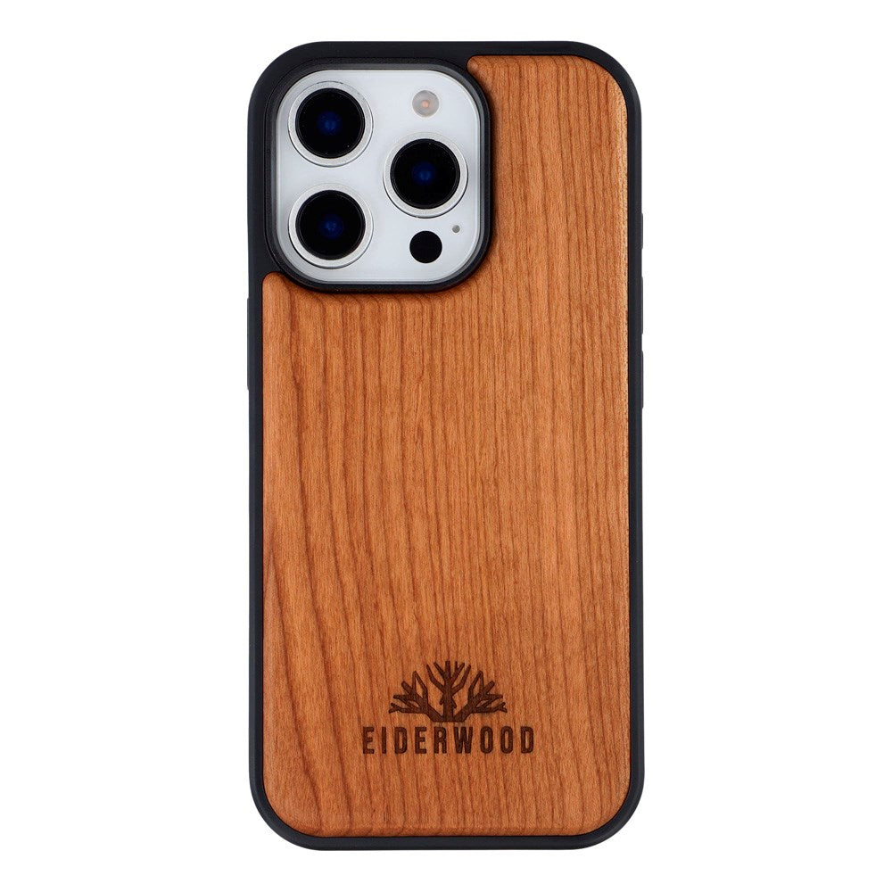 EIDERWOOD iPhone 16 Pro Magnetisk Træcover - MagSafe Kompatibel - Kirsebærtræ