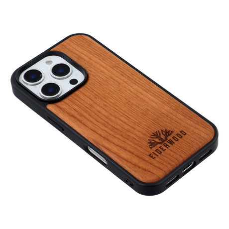 EIDERWOOD iPhone 16 Pro Magnetisk Træcover - MagSafe Kompatibel - Kirsebærtræ