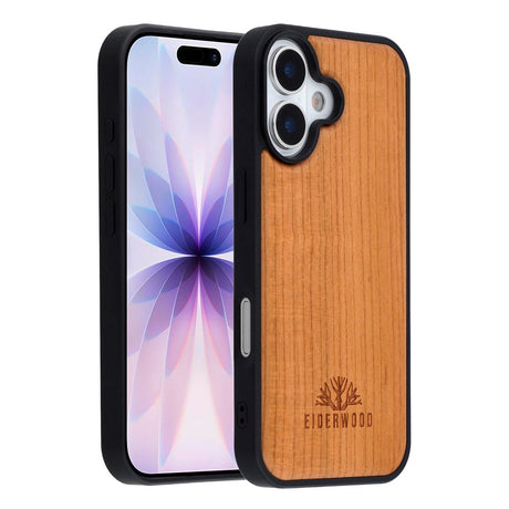 EIDERWOOD iPhone 17 Magnetisk Træcover - MagSafe Kompatibel - Kirsebærtræ