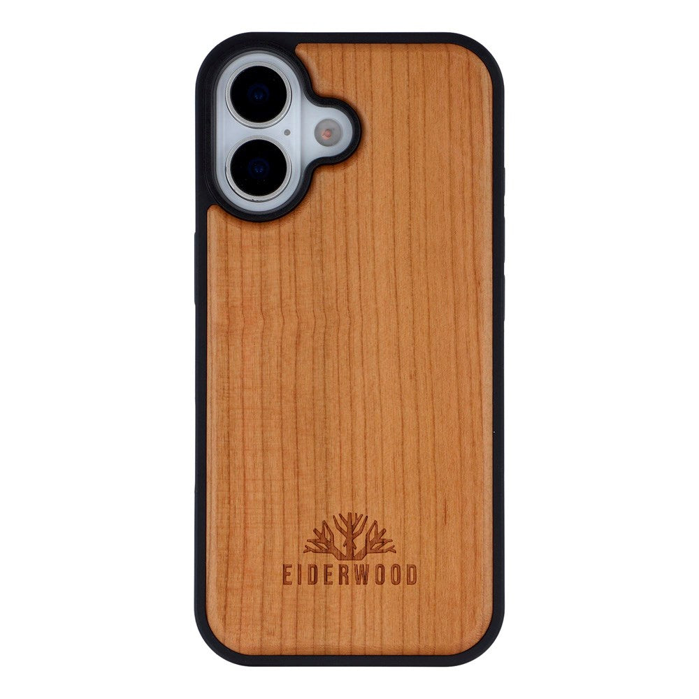 EIDERWOOD iPhone 17 Magnetisk Træcover - MagSafe Kompatibel - Kirsebærtræ