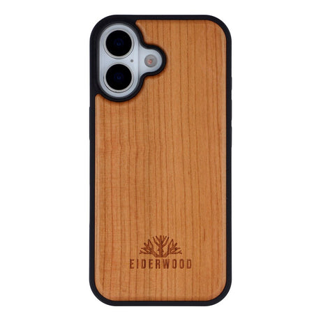EIDERWOOD iPhone 17 Magnetisk Træcover - MagSafe Kompatibel - Kirsebærtræ
