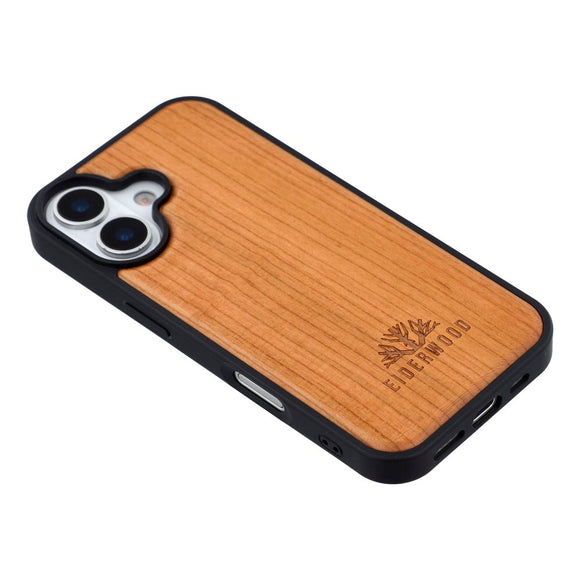 EIDERWOOD iPhone 17 Magnetisk Træcover - MagSafe Kompatibel - Kirsebærtræ