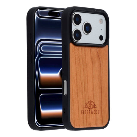 EIDERWOOD iPhone 17 Pro Magnetisk Træcover - MagSafe Kompatibel - Kirsebærtræ
