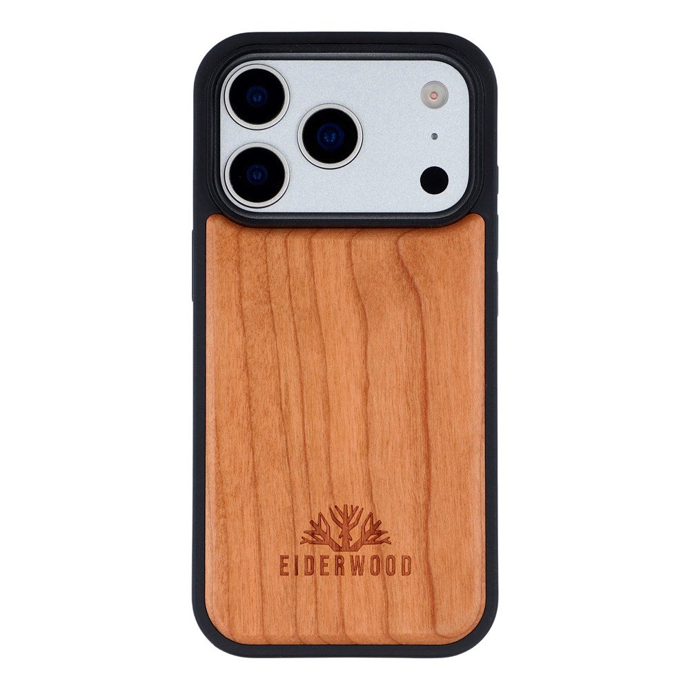 EIDERWOOD iPhone 17 Pro Magnetisk Træcover - MagSafe Kompatibel - Kirsebærtræ