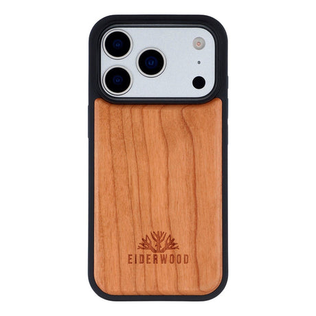 EIDERWOOD iPhone 17 Pro Magnetisk Træcover - MagSafe Kompatibel - Kirsebærtræ