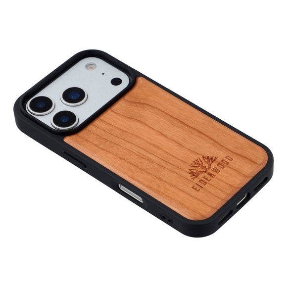 EIDERWOOD iPhone 17 Pro Magnetisk Træcover - MagSafe Kompatibel - Kirsebærtræ