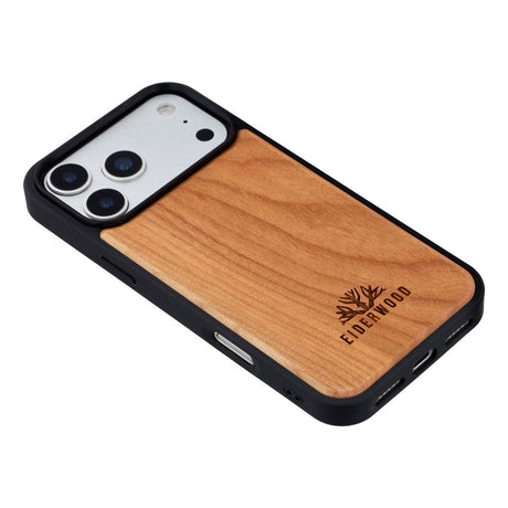 EIDERWOOD iPhone 17 Pro Max Magnetisk Træcover - MagSafe Kompatibel - Kirsebærtræ