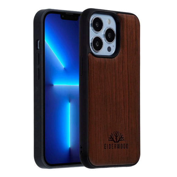 EIDERWOOD iPhone 13 Pro Magnetisk Træcover - MagSafe Kompatibel - Palisander