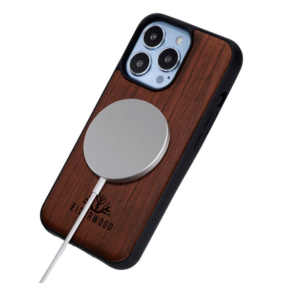 EIDERWOOD iPhone 13 Pro Magnetisk Træcover - MagSafe Kompatibel - Palisander