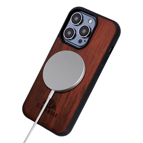 EIDERWOOD iPhone 14 Pro Magnetisk Træcover - MagSafe Kompatibel - Palisander