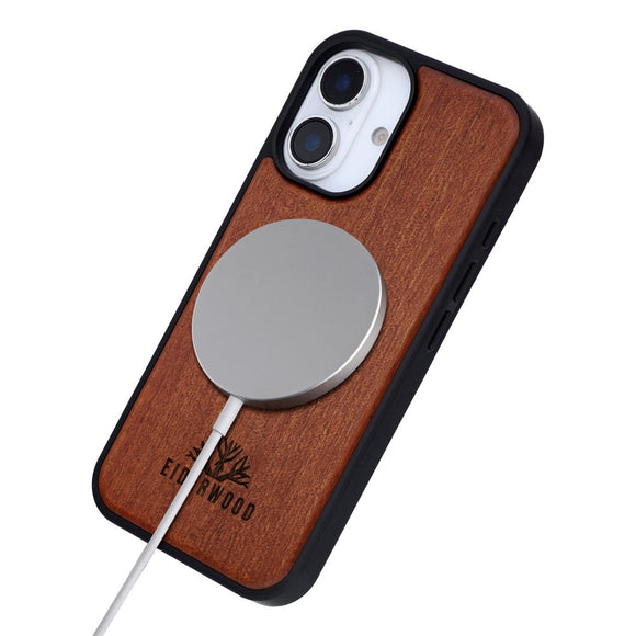 EIDERWOOD iPhone 16 Magnetisk Træcover - MagSafe Kompatibel - Palisander