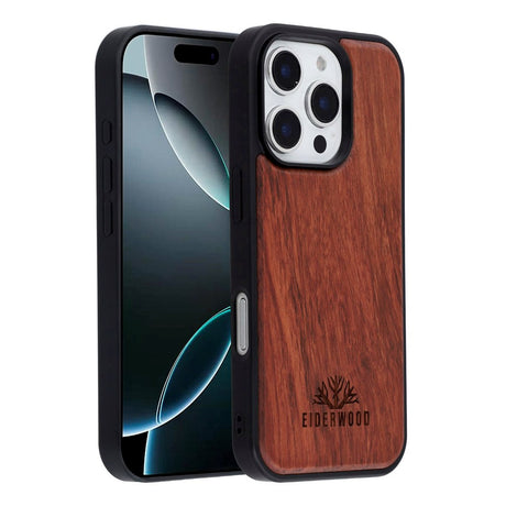 EIDERWOOD iPhone 16 Pro Magnetisk Træcover - MagSafe Kompatibel - Palisander