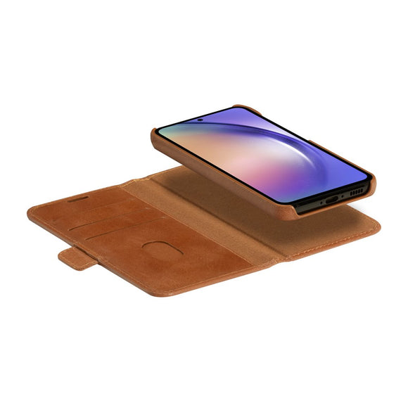 Samsung Galaxy A54 (5G) dbramante1928 Lynge 2-i-1 Ægte Læder Flip Cover - Tan