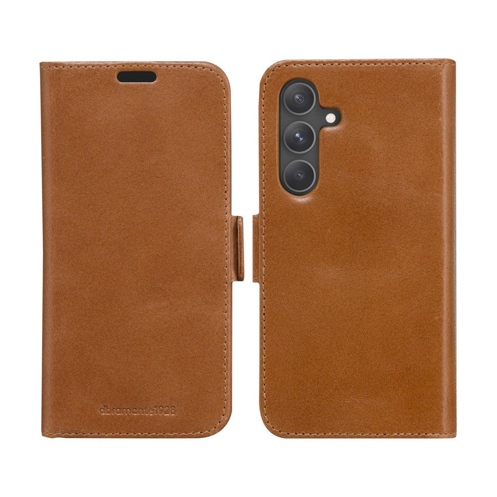 Samsung Galaxy A55 (5G) dbramante1928 Lynge 2-i-1 Ægte Læder Flip Cover - Tan