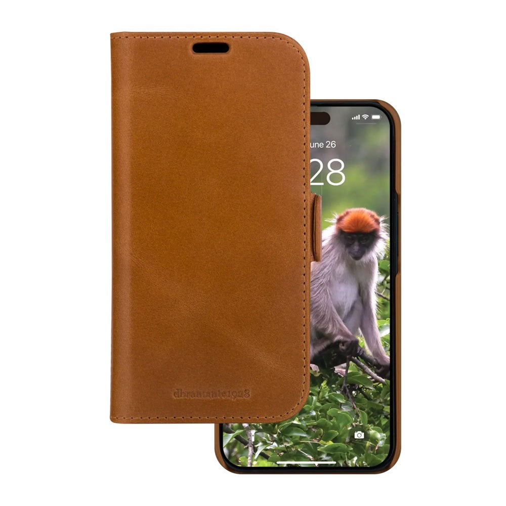 iPhone 17e / 16e / 15 / 14 / 13 dbramante1928 Lynge 2-i-1 Flip Cover - Tan