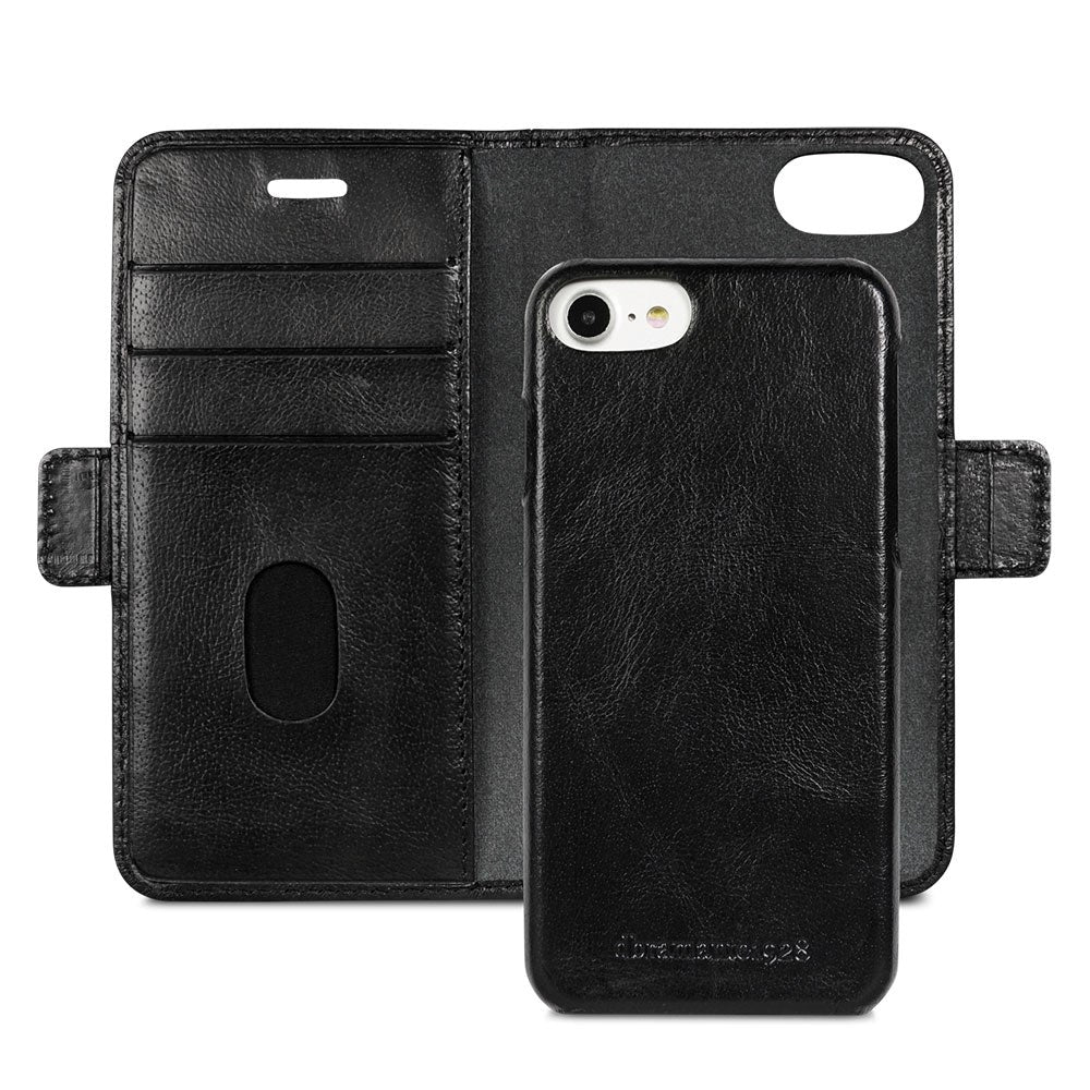 iPhone SE (2022 / 2020) / 8 / 7 / 6s / 6 dbramante1928 Lynge Ægte Læder Magnet Cover m. Pung Sort