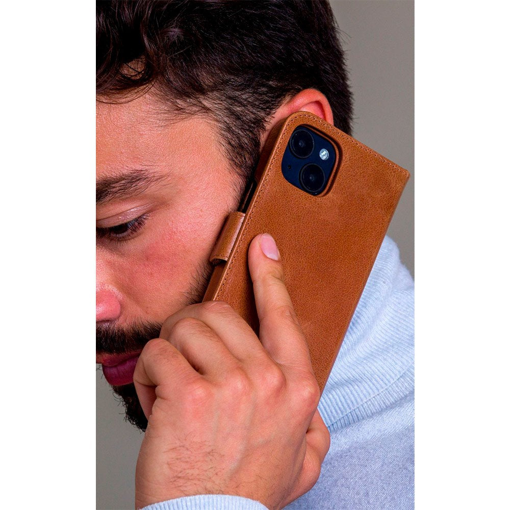 iPhone 14 Pro Max dbramante1928 Lynge Ægte Læder Magnet Cover - Tan