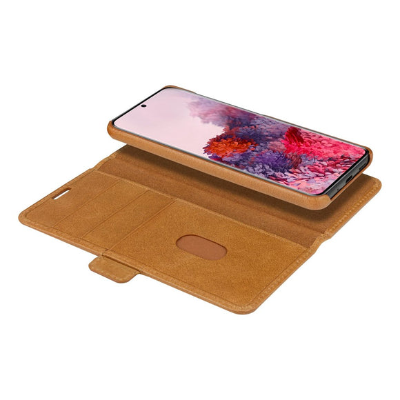 Samsung Galaxy S20 dbramante1928 Lynge 2-i-1 Ægte Læder Flip Cover - Tan