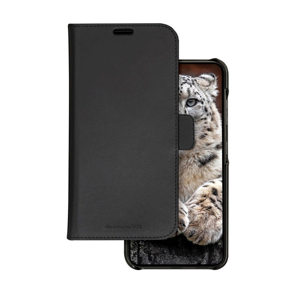 Samsung Galaxy S24 FE dbramante1928 Lynge 2-i-1 Ægte Læder Flip Cover - Black