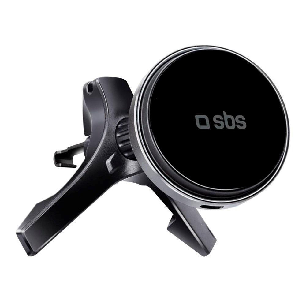 SBS Snap Charge Mobilholder til Ventilation m. Trådløs Opladning 15W - MagSafe Kompatibel - Sort