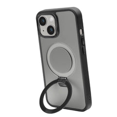 SBS iPhone 15 Mag Stand Cover - MagSafe Kompatibel - Mat Sort