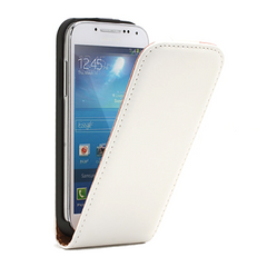 Samsung Galaxy S4 Mini Læder Flip Etui V2 Hvid / Brun