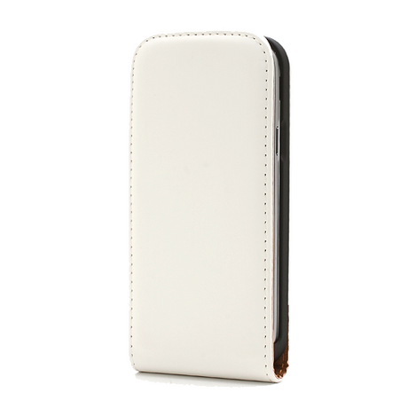 Samsung Galaxy S4 Mini Læder Flip Etui V2 Hvid / Brun