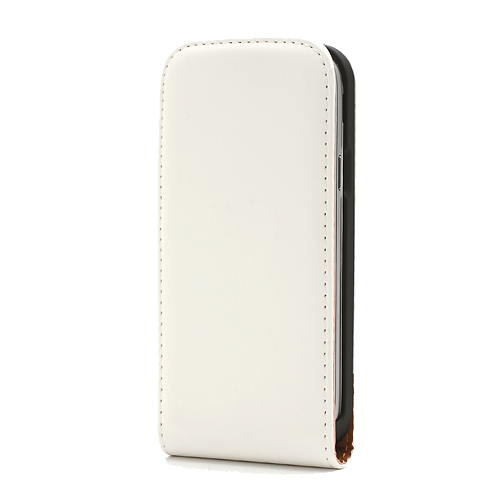 Samsung Galaxy S4 Mini Læder Flip Etui V2 Hvid / Brun