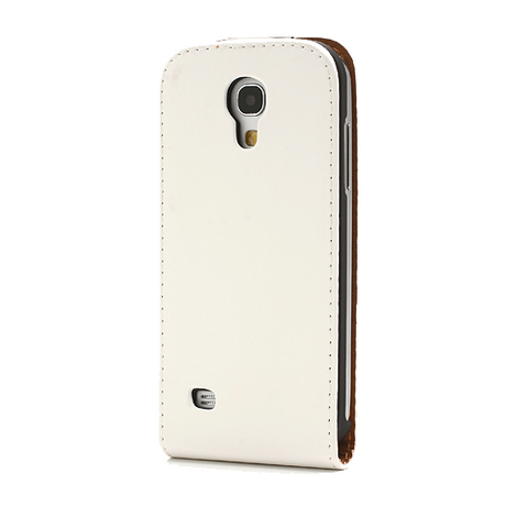 Samsung Galaxy S4 Mini Læder Flip Etui V2 Hvid / Brun