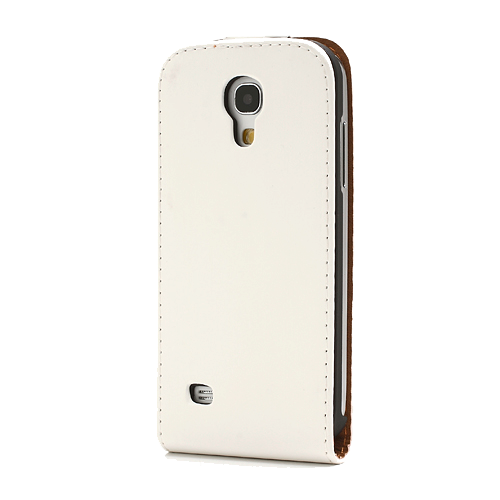 Samsung Galaxy S4 Mini Læder Flip Etui V2 Hvid / Brun