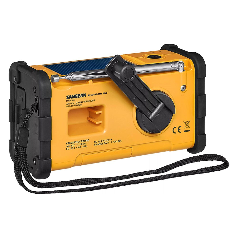 SANGEAN Survivor M8 MMR-88 Håndværker Radio - Sort / Gul