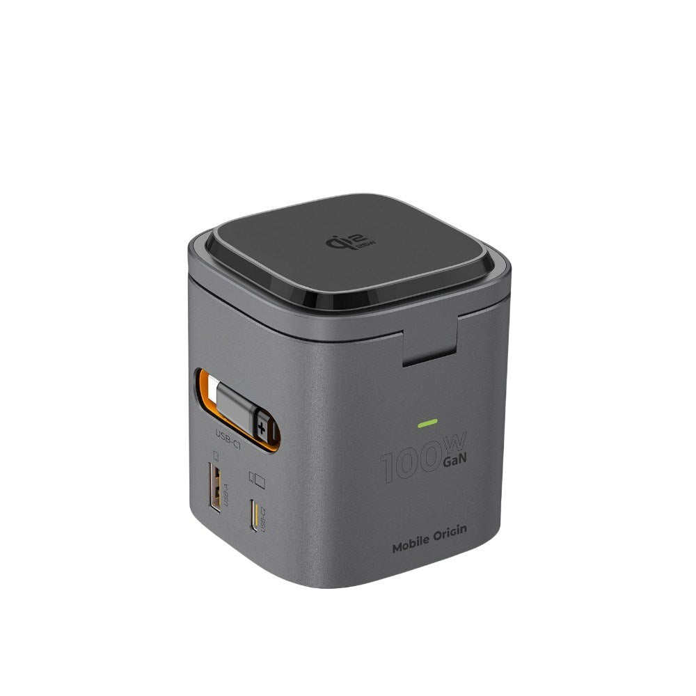 6-i-1 Qi2 Foldbar Trådløs Oplader Mobile Origin - Sort