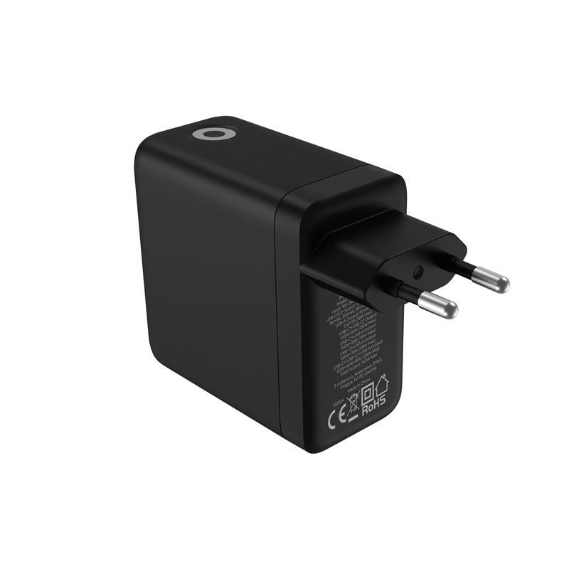 Display Vægoplader Mobile Origin GaN 140W m. 2x USB-C + 1x USB-A - Sort
