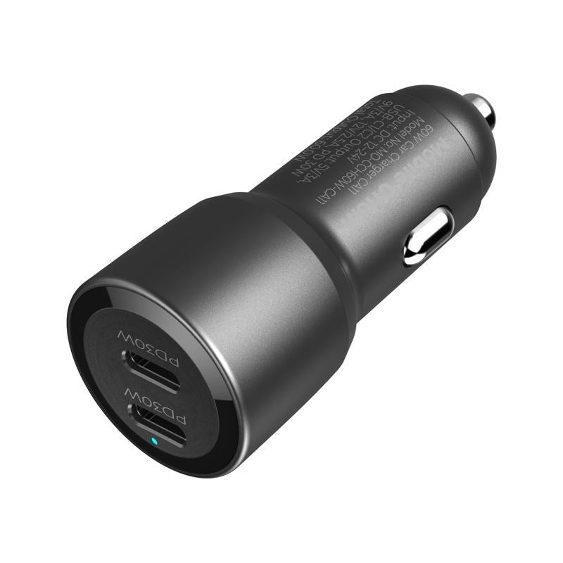 Biloplader Mobile Origin 60W m. 2x USB-C - Sort