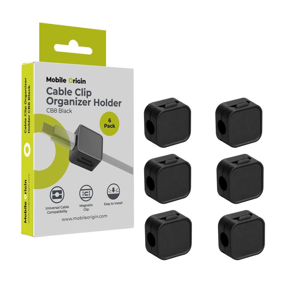 Mobile Origin Magnetisk Kabelholder - 6 stk. - Sort