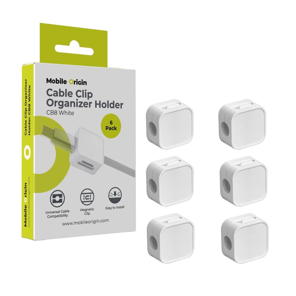 Mobile Origin Magnetisk Kabelholder - 6 stk. - Hvid