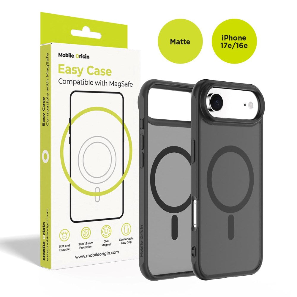 iPhone 17e / 16e Mobile Origin Hybrid Cover - MagSafe Kompatibel - Mat Sort