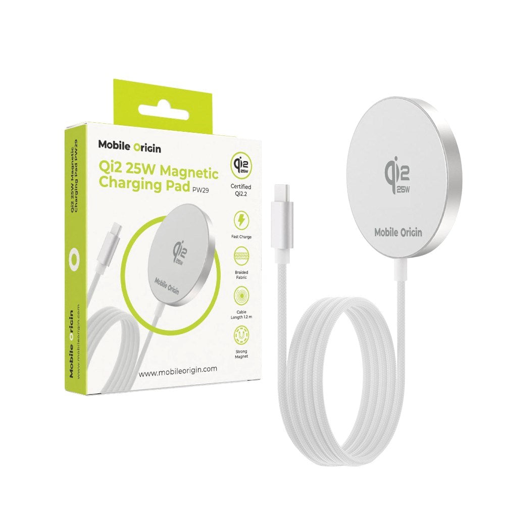 Magnetisk Trådløs Oplader Qi2 25W - Hvid