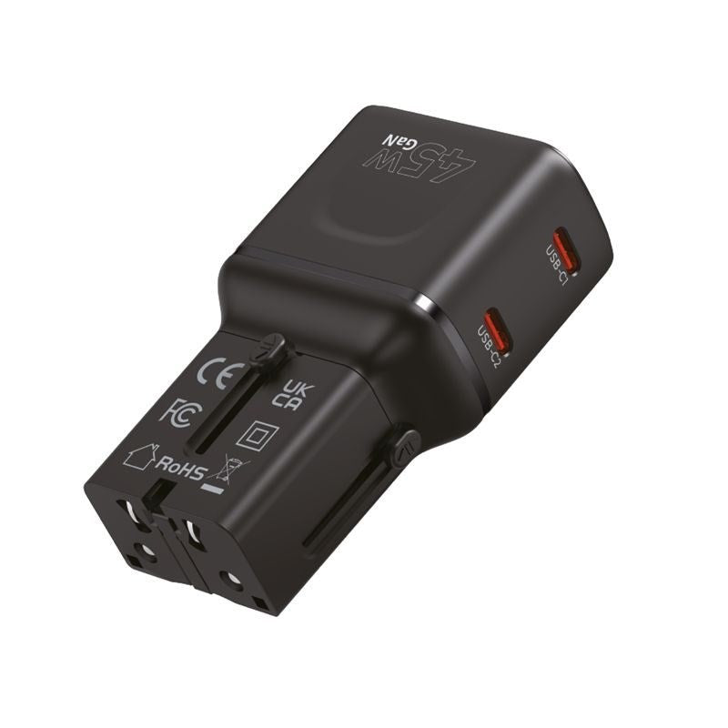 Rejseadapter Mobile Origin 45W EU / US / UK / AU - Sort
