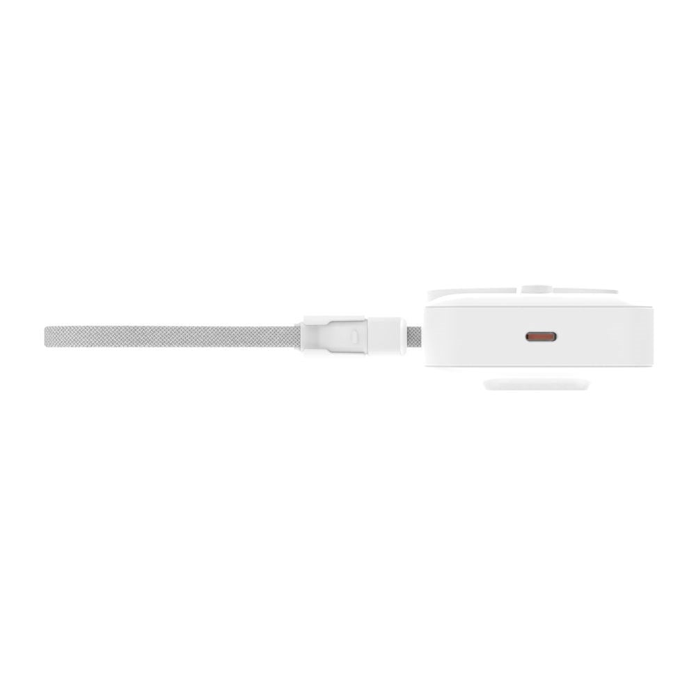 Mobile Origin 10.000mAh Powerbank m. Trådløs Opladning / Indbygget USB-C Kabel - MagSafe / Qi2 Kompatibel - Hvid