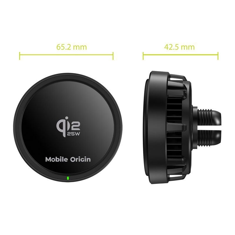 Trådløs Biloplader Mobile Origin 25W til Ventilationsanlæg - MagSafe Kompatibel - Sort