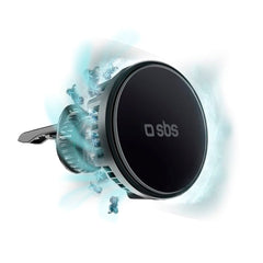 SBS FrozenCharge Magnetisk Mobilholder til Ventilation m. Trådløs Opladning 15W - Sort